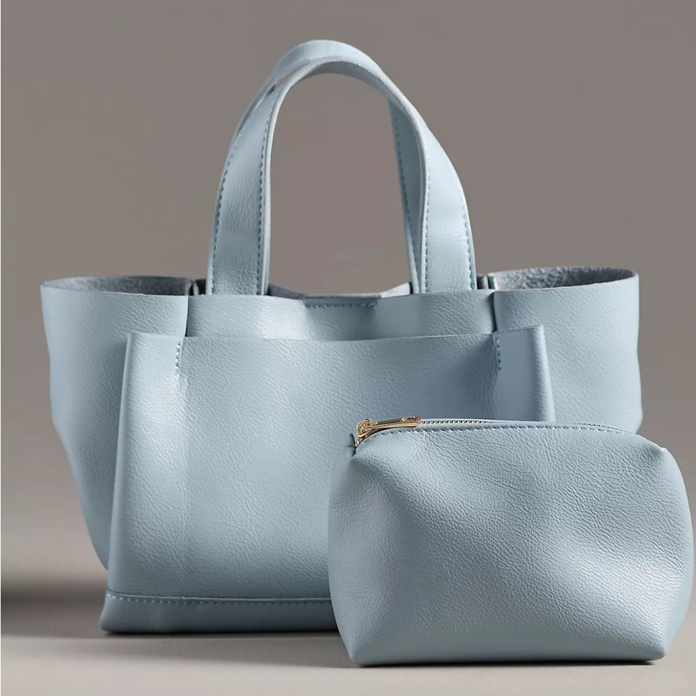 Only worn once! Anthropologie Small Faux-Leather Tote Bag - Picture 2 of 8